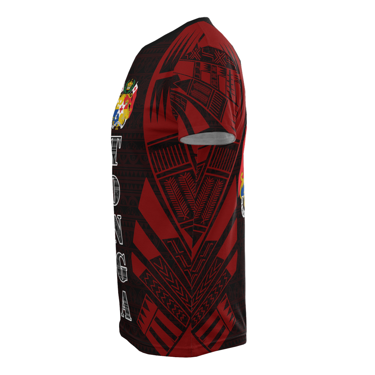 Tonga T Shirt Tonga Coat of Arms Polynesian Tattoo Red Style - Polynesian Pride