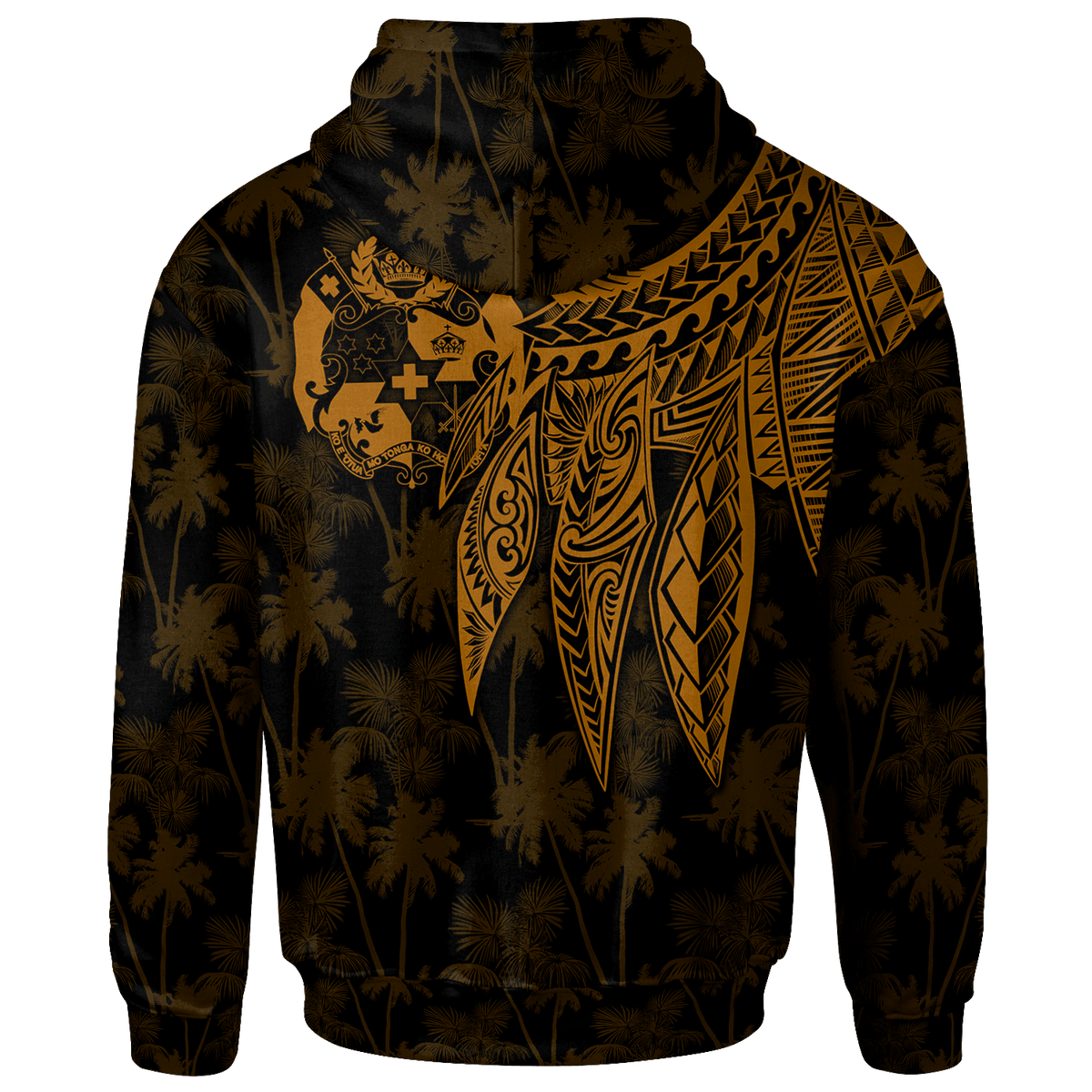 Tonga Hoodie Polynesian Wings (Golden) - Polynesian Pride