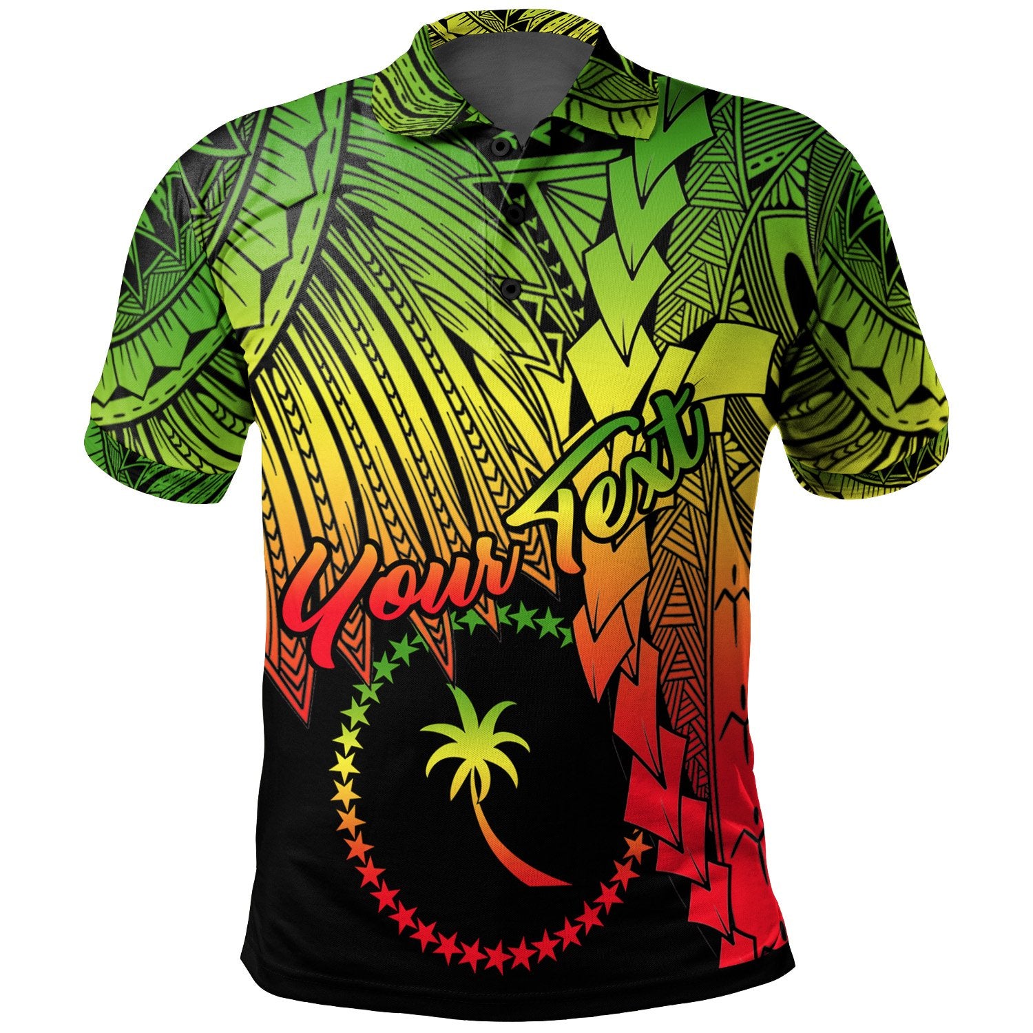 Chuuk Micronesia Custom Polo Tribal Wave Tattoo Reggae Unisex Reggae - Polynesian Pride