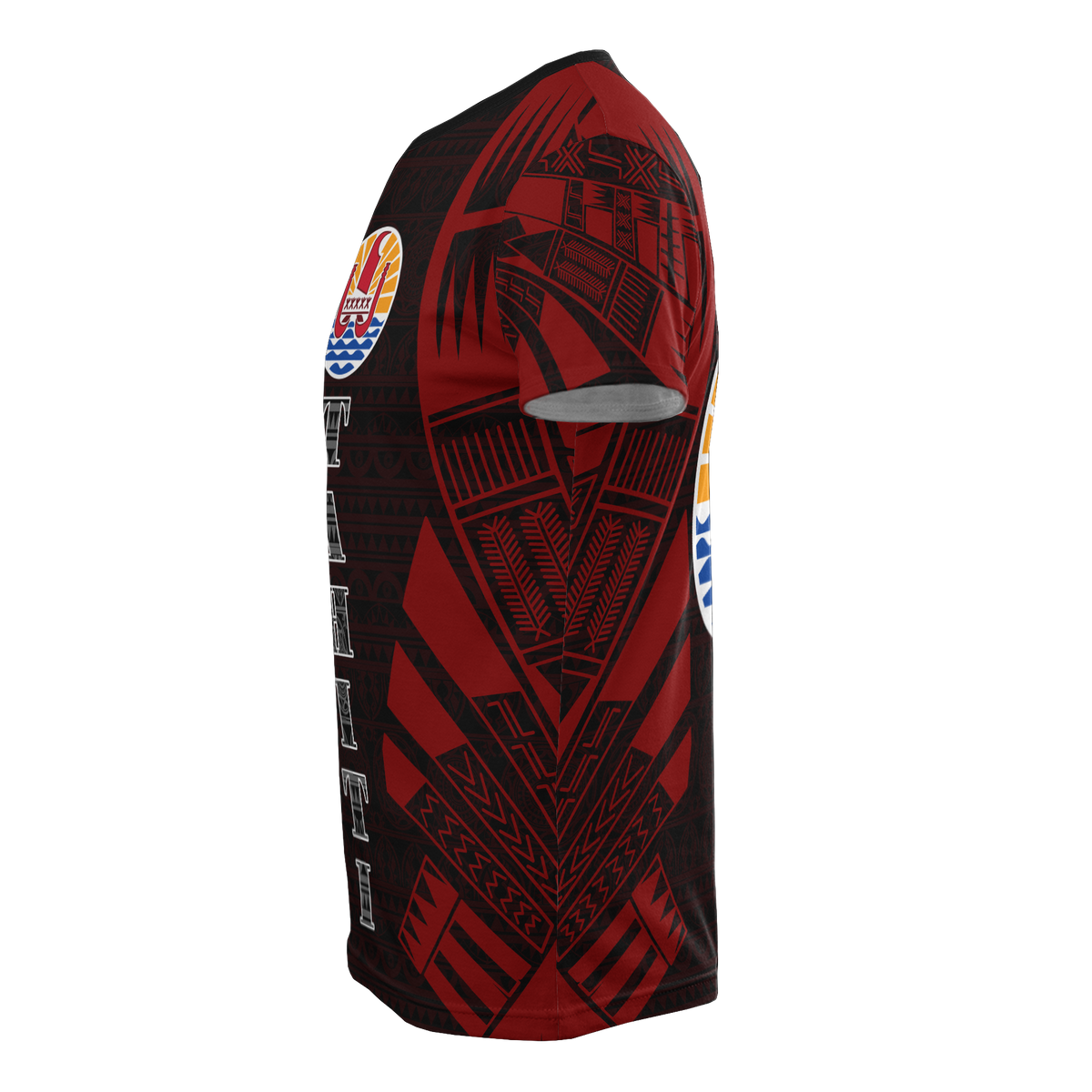 Tahiti T Shirt Tahiti FLag Polynesian Tattoo Red Style - Polynesian Pride