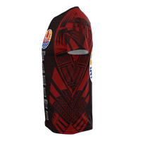 Tahiti T Shirt Tahiti FLag Polynesian Tattoo Red Style - Polynesian Pride