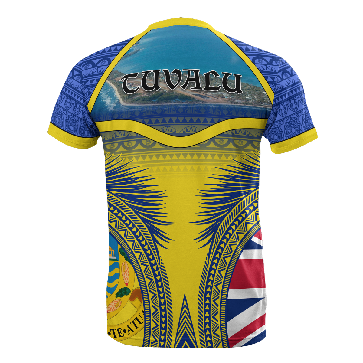 Tuvalu Custom T Shirt Tuvaluan Flag Coat of Arms Coconut Leaves - Polynesian Pride