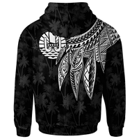 Tahiti Hoodie Polynesian Wings (White) - Polynesian Pride