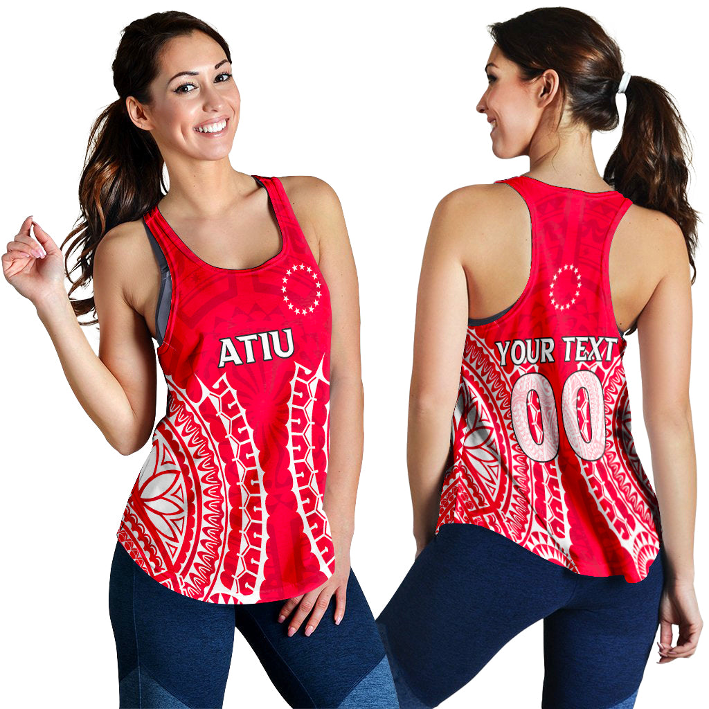 (Custom Personalised) Cook Islands Atiu Women Tank Top - Tribal Pattern - LT12 Red - Polynesian Pride