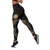 Nauru Polynesian Women's Legging - Gold Tribal Wave Black - Polynesian Pride