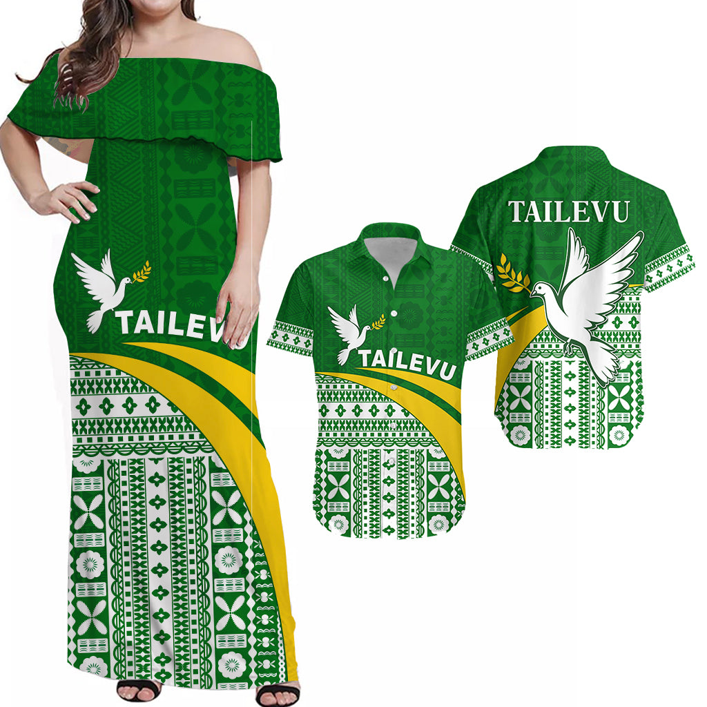 Tailevu Fiji Rugby Matching Hawaiian Shirt and Dress Tapa Pattern Green LT13 Green - Polynesian Pride