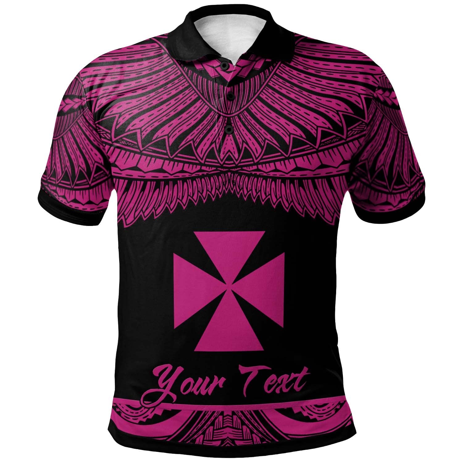 Wallis and Futuna Custom Polo Shirt Polynesian Tattoo Pink Version Unisex Pink - Polynesian Pride