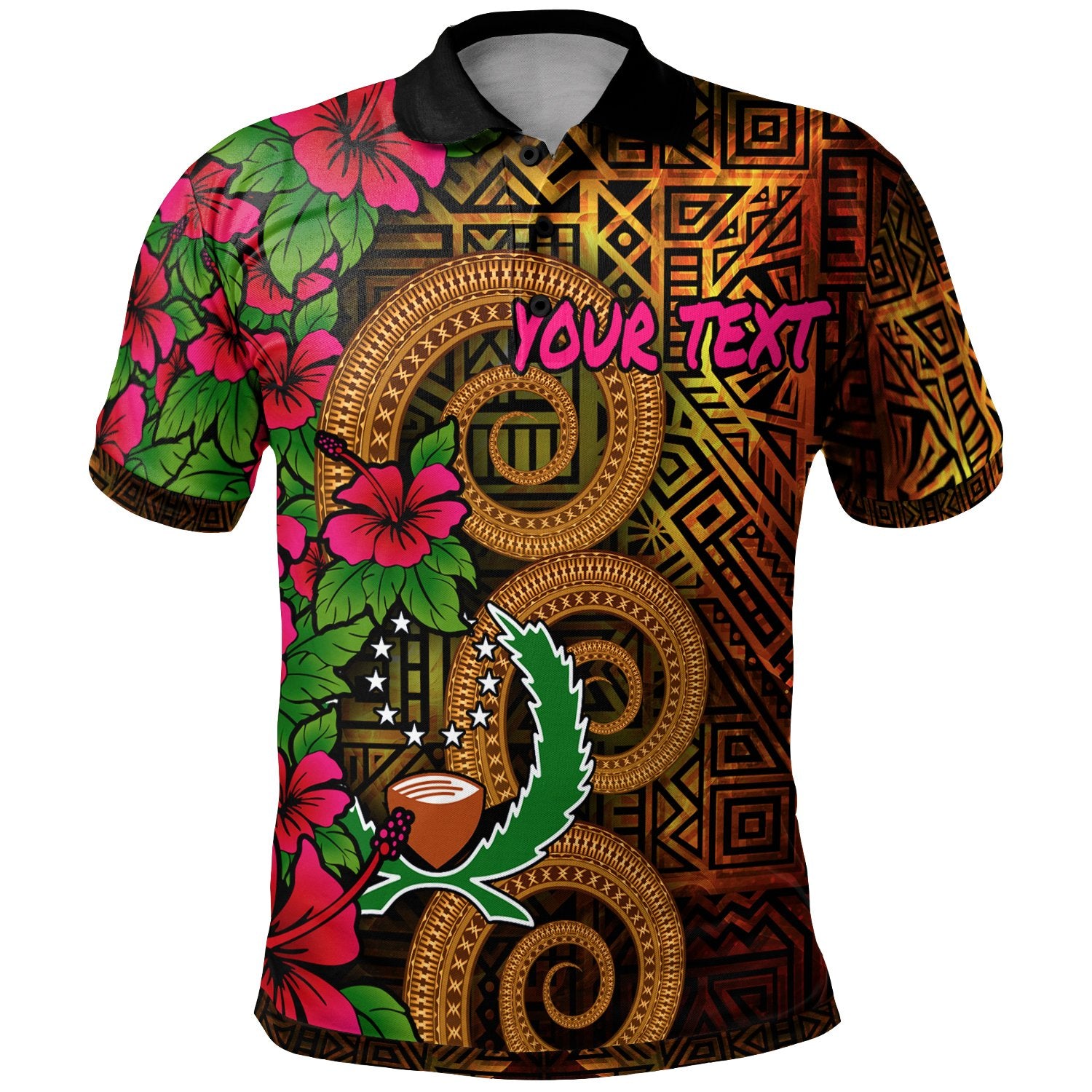 Pohnpei Micronesia Custom Polo Shirt Hibiscus Vintage Unisex Orange - Polynesian Pride