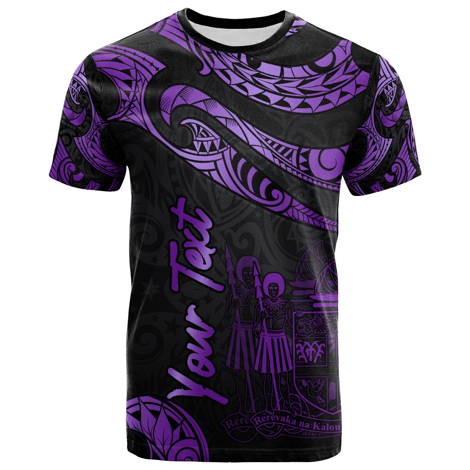 Fiji Polynesian Custom T Shirt Polynesian Tattoo Purple Version Unisex Purple - Polynesian Pride