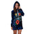 Nauru Polynesian Hoodie Dress - Blue Turtle Hibiscus - Polynesian Pride