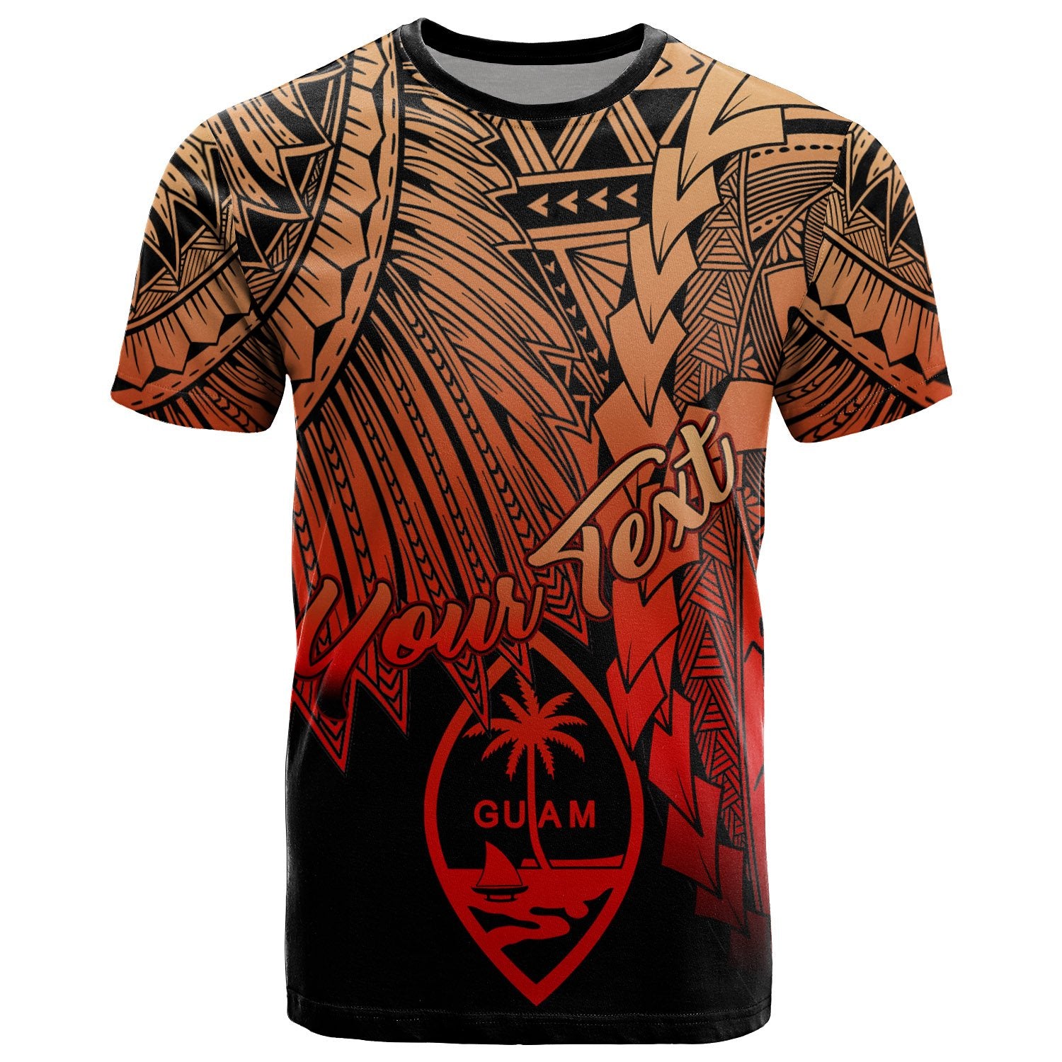 Guam Polynesian Custom T Shirt Tribal Wave Tattoo Red Ver 2 Unisex Red - Polynesian Pride