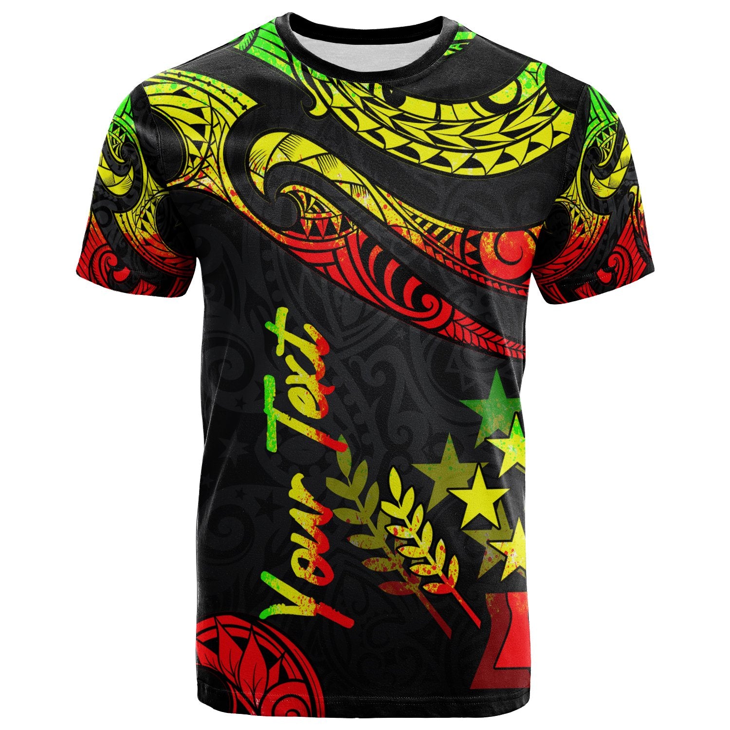 Kosrae Micronesia Custom T Shirt Poly Tattoo Reggae Version Unisex Reggae - Polynesian Pride