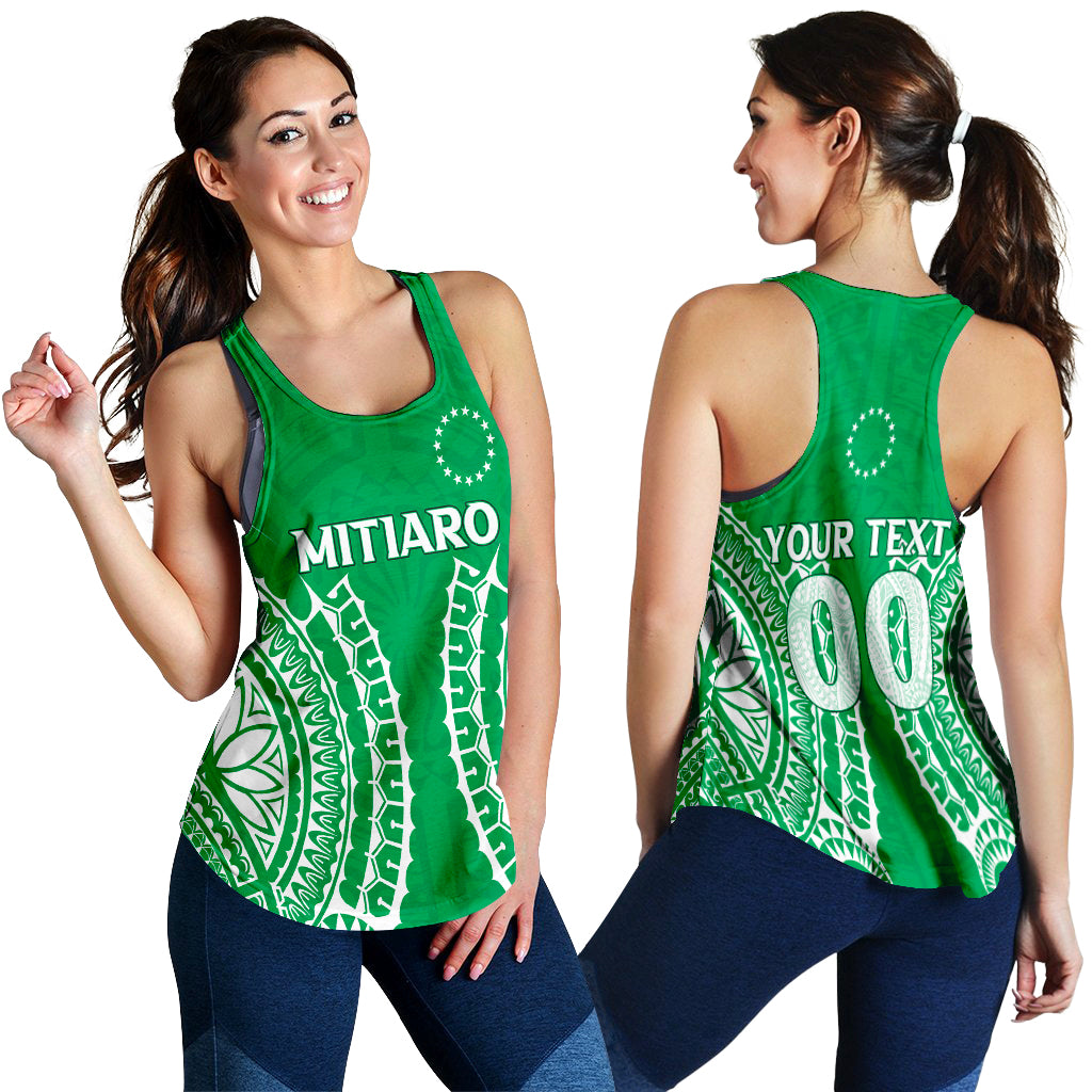 (Custom Personalised) Cook Islands Mitiaro Women Tank Top - Tribal Pattern - LT12 Green - Polynesian Pride