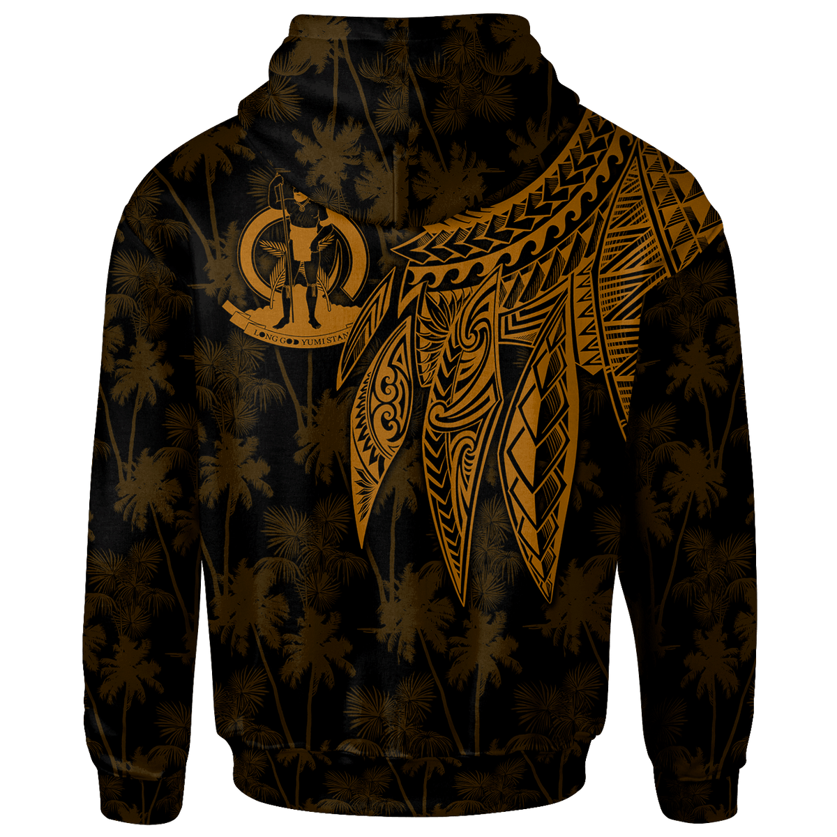 Vanuatu Hoodie Polynesian Wings (Golden) - Polynesian Pride