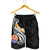 Tahiti Men's Short - Tahiti Seal Polynesian Patterns Plumeria (Black) - Polynesian Pride