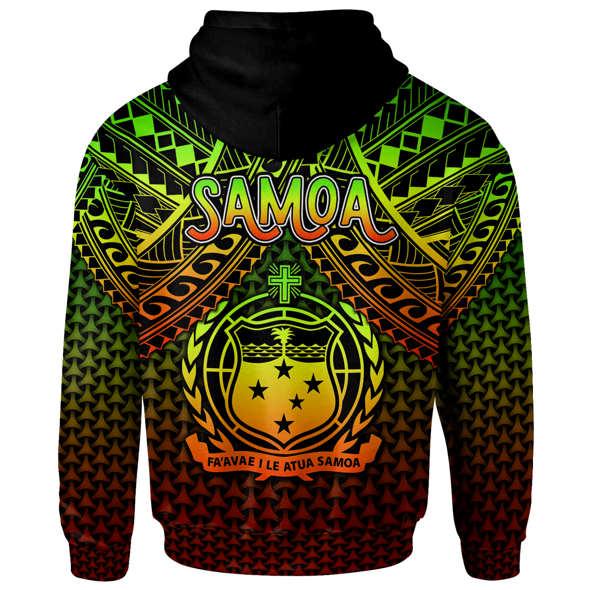 Polynesian Samoa Hoodie Reggae Vintage Polynesian Patterns - Polynesian Pride