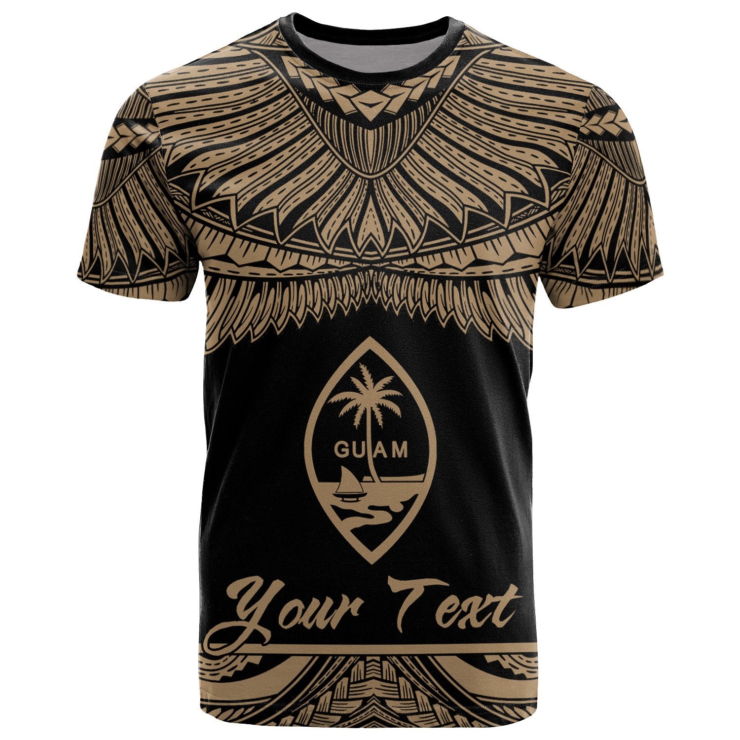 Guam Polynesian Custom T Shirt Guam Pride Gold Version Unisex Art - Polynesian Pride