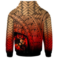 Tonga Polynesian Custom Zip Hoodie Plumeria Tattoo Tribal - Polynesian Pride