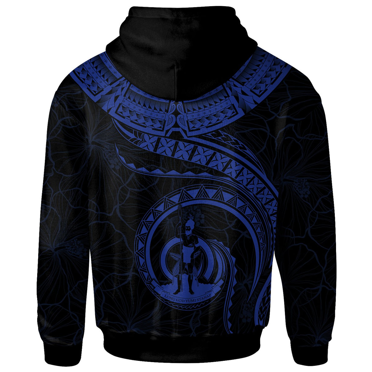 Vanuatu Polynesian Zip up Hoodie Vanuatu Waves (Blue) - Polynesian Pride
