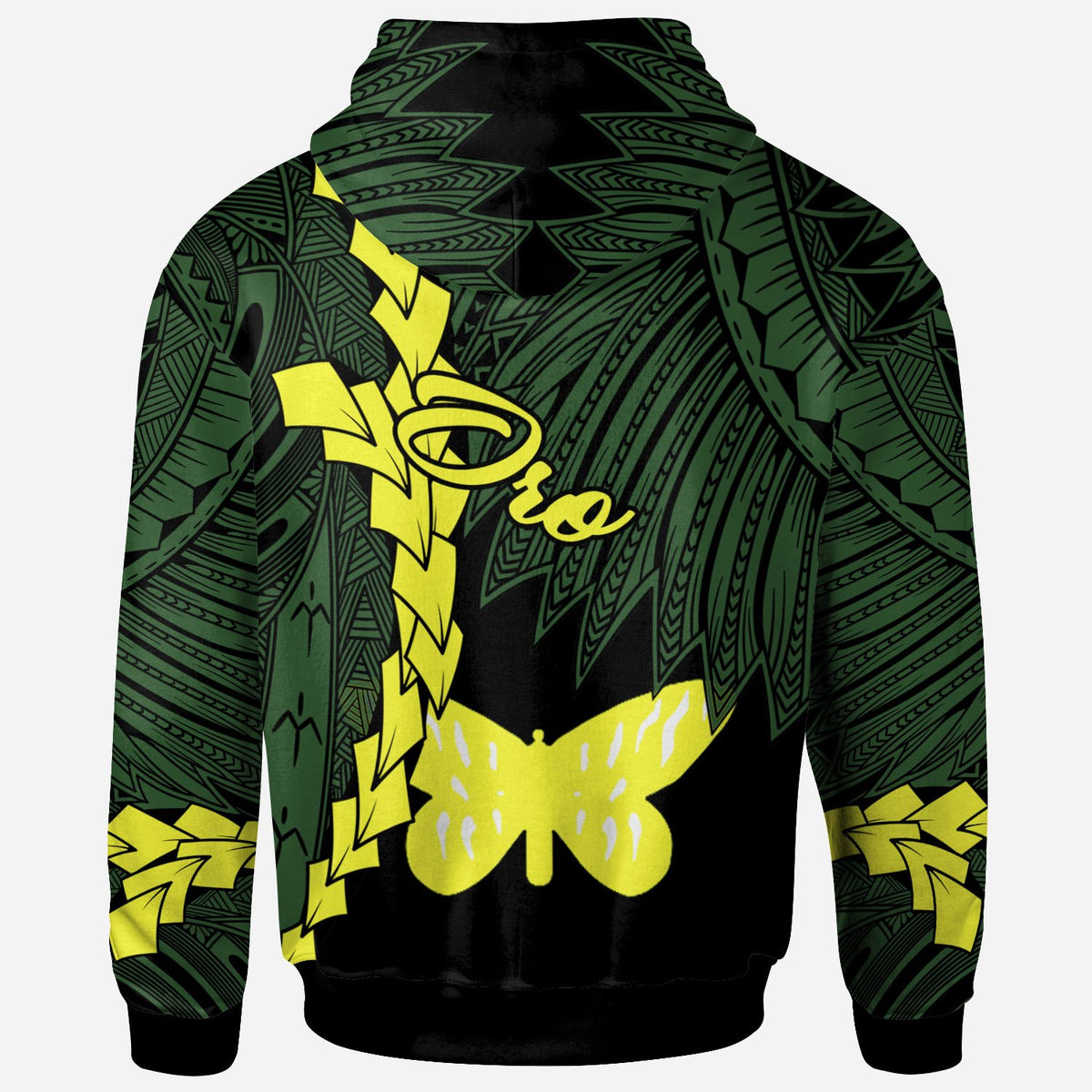 Papua New Guinea Oro Province Polynesian Custom Hoodie Tribal Wave Tattoo - Polynesian Pride