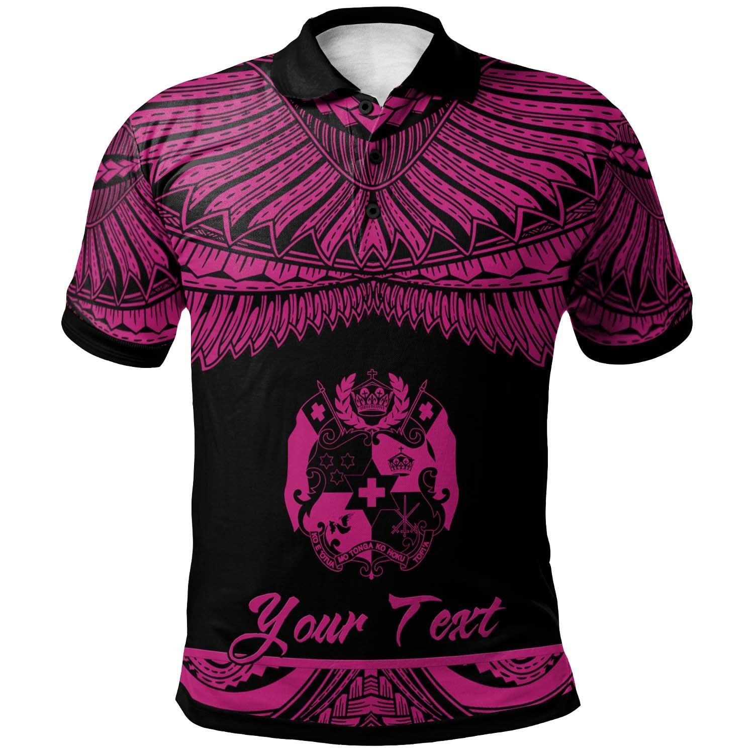 Tonga Custom Polo Shirt Polynesian Tattoo Pink Version Unisex Pink - Polynesian Pride