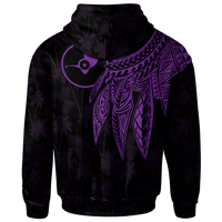 Yap Zip up Hoodie Polynesian Wings (Purple) - Polynesian Pride