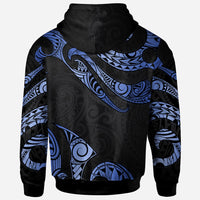 Vanuatu Hoodie Polynesian Tattoo Blue Version - Polynesian Pride