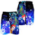 Guam Custom Personalised Men's Shorts - Humpback Whale with Tropical Flowers (Blue) - Polynesian Pride