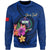 Samoa Polynesian Custom Personalised Sweater - Floral With Seal Blue Unisex Blue - Polynesian Pride