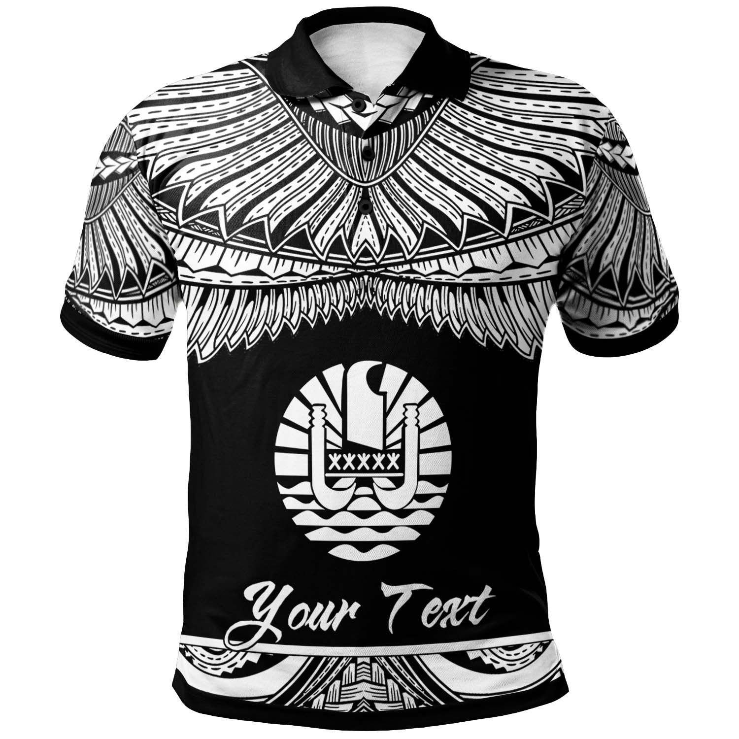 Tahiti Custom Polo Shirt Polynesian Tattoo White Version Unisex White - Polynesian Pride