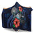 American Samoa Polynesian Hooded Blanket - Blue Turtle Hibiscus - Polynesian Pride