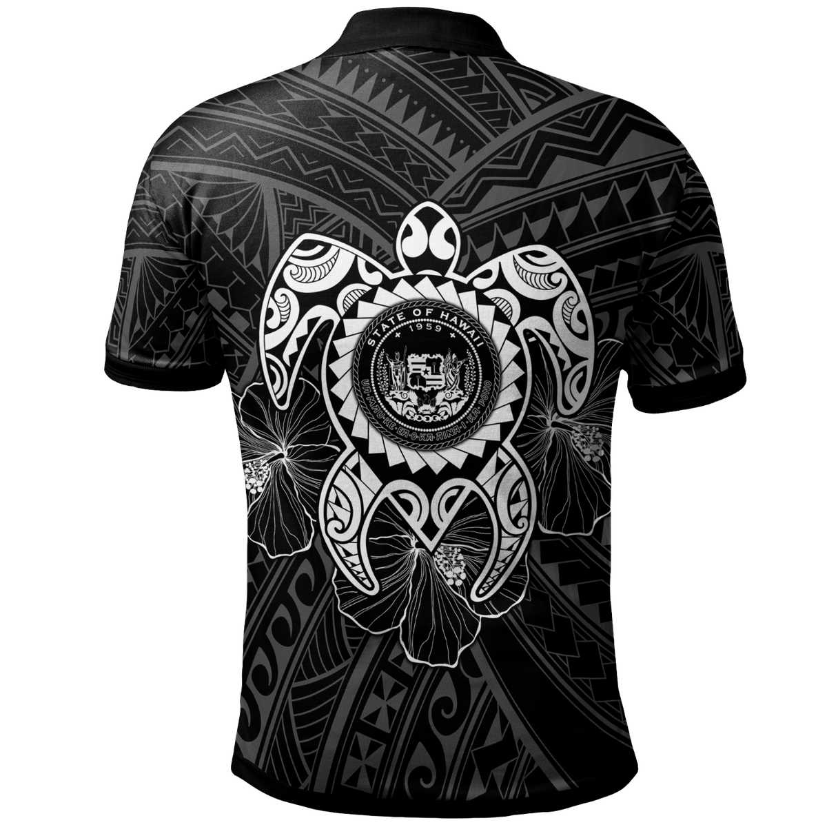 Hawaii Polynesian Custom Polo Shirt Vintage Polynesian Turtle (White) - Polynesian Pride