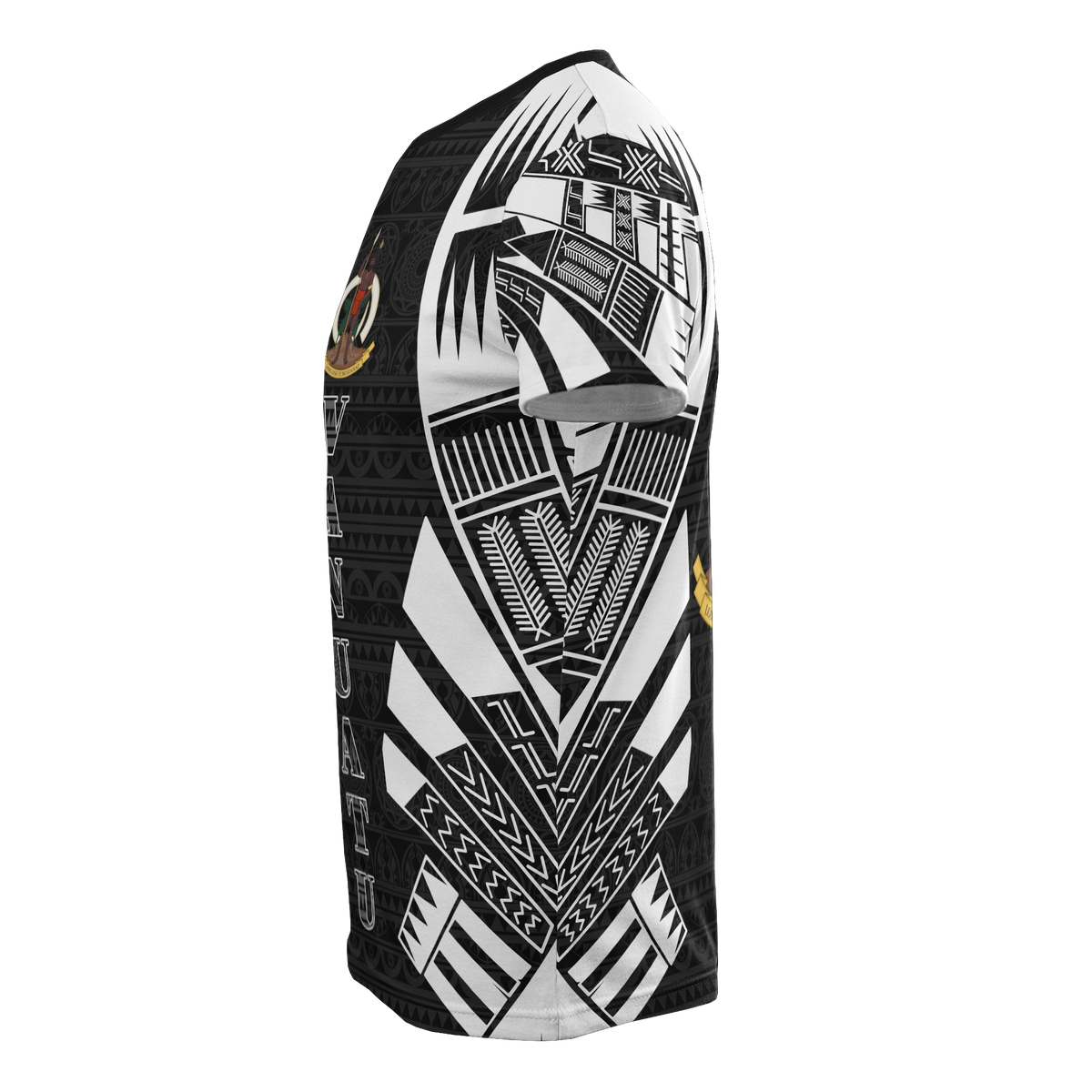 Vanuatu T Shirt Vanuatuan Coat of Arms Polynesian Tattoo Style - Polynesian Pride