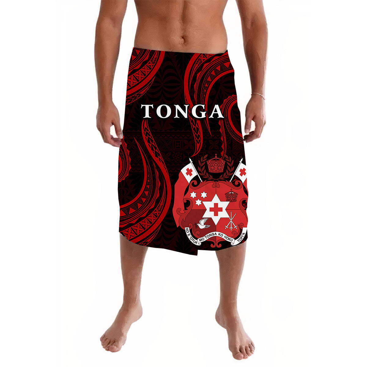 Tonga Pattern Lavalava Always Proud LT13 Black - Polynesian Pride