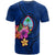 Guam Polynesian Custom T Shirt Floral With Seal Blue - Polynesian Pride