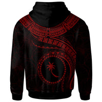 Chuuk Polynesian Zip up Hoodie Chuuk Waves (Red) - Polynesian Pride