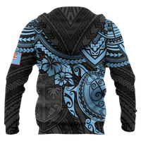 Fiji Polynesian Hoodie Blue Turtle - Polynesian Pride