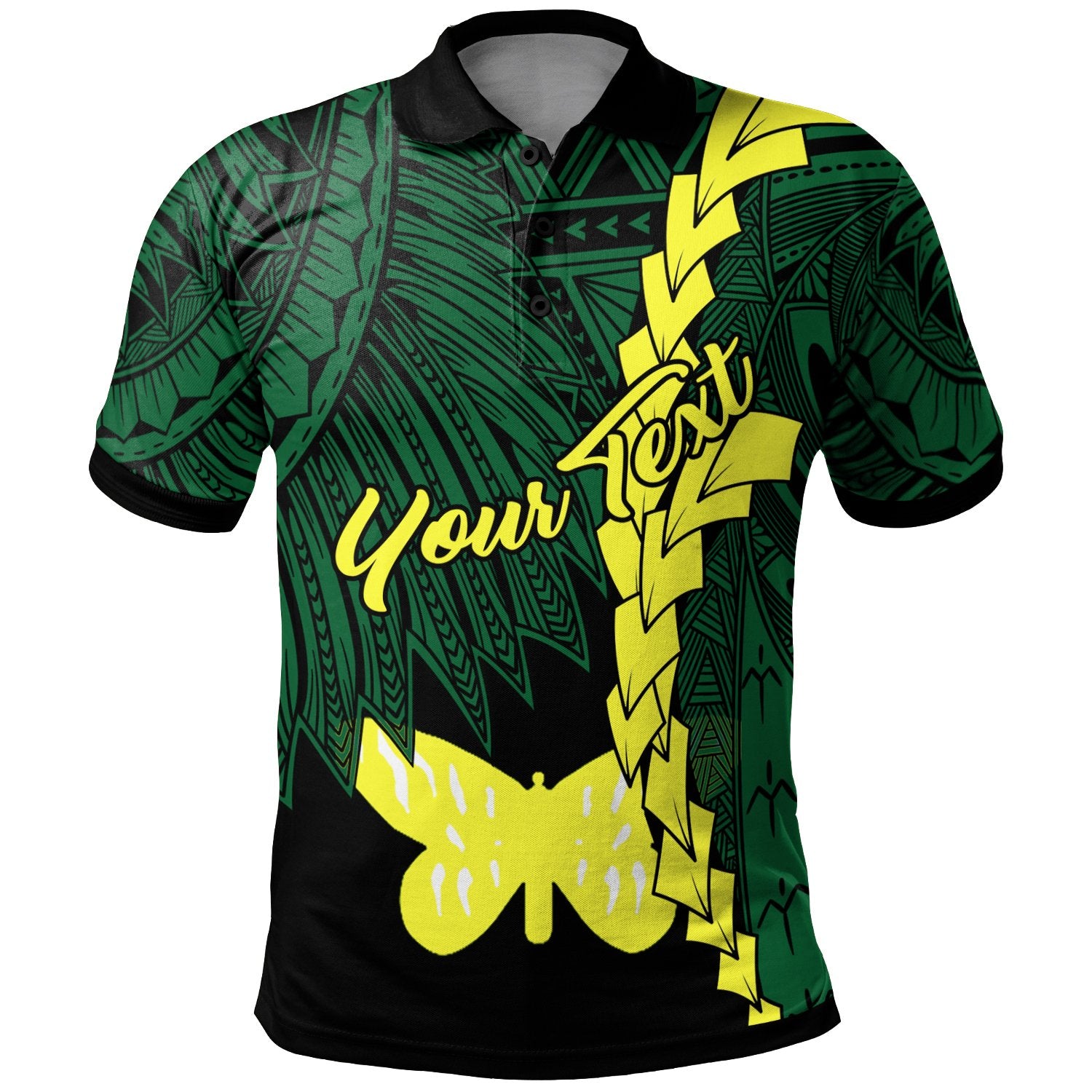 Papua New Guinea Oro Province Polynesian Custom Polo Shirt Tribal Wave Tattoo Unisex Green - Polynesian Pride