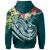 Guam Polynesian Hoodie Summer Plumeria (Turquoise) - Polynesian Pride