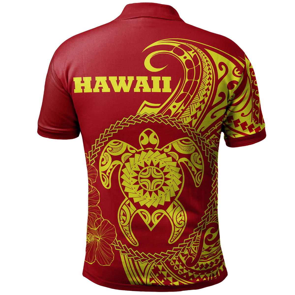 Hawaii Polynesian Custom Polo Shirt Vintage Polynesian Turtle (Red) - Polynesian Pride