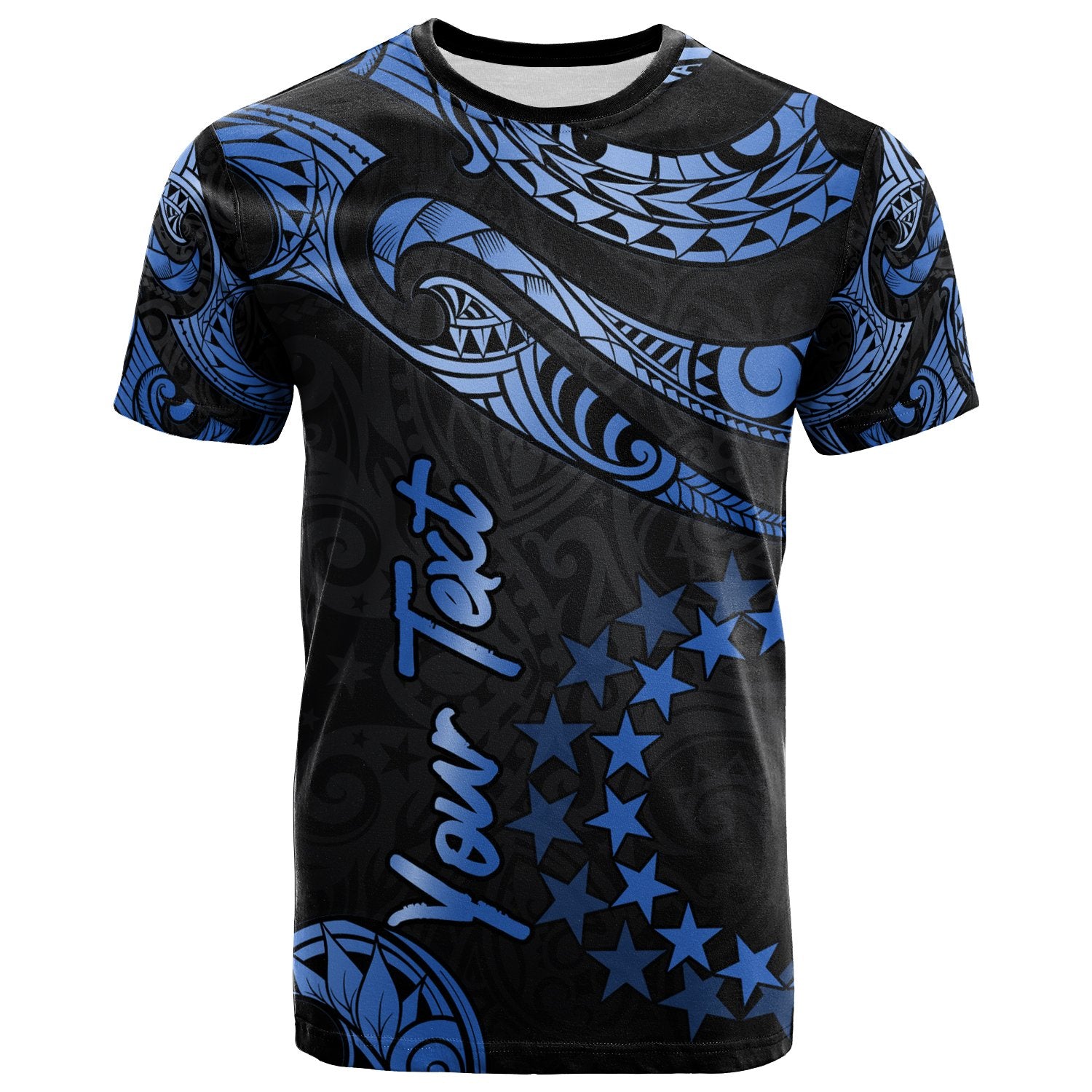 Cook Islands Polynesian Custom T Shirt Polynesian Tattoo Blue Version Unisex Blue - Polynesian Pride