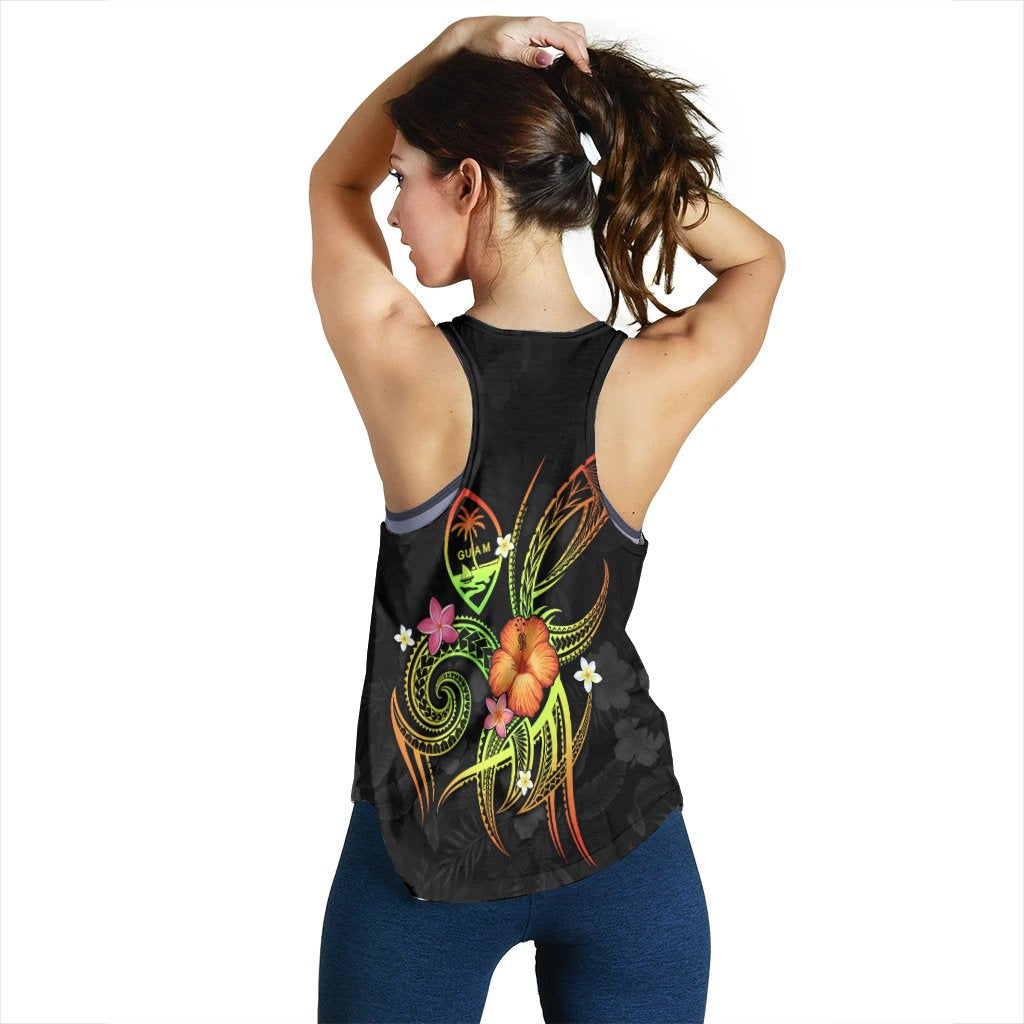 Guam Polynesian Personalised Women's Racerback Tank - Legend of Guam (Reggae) - Polynesian Pride