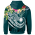 Marshall Islands Polynesian Hoodie Summer Plumeria (Turquoise) - Polynesian Pride