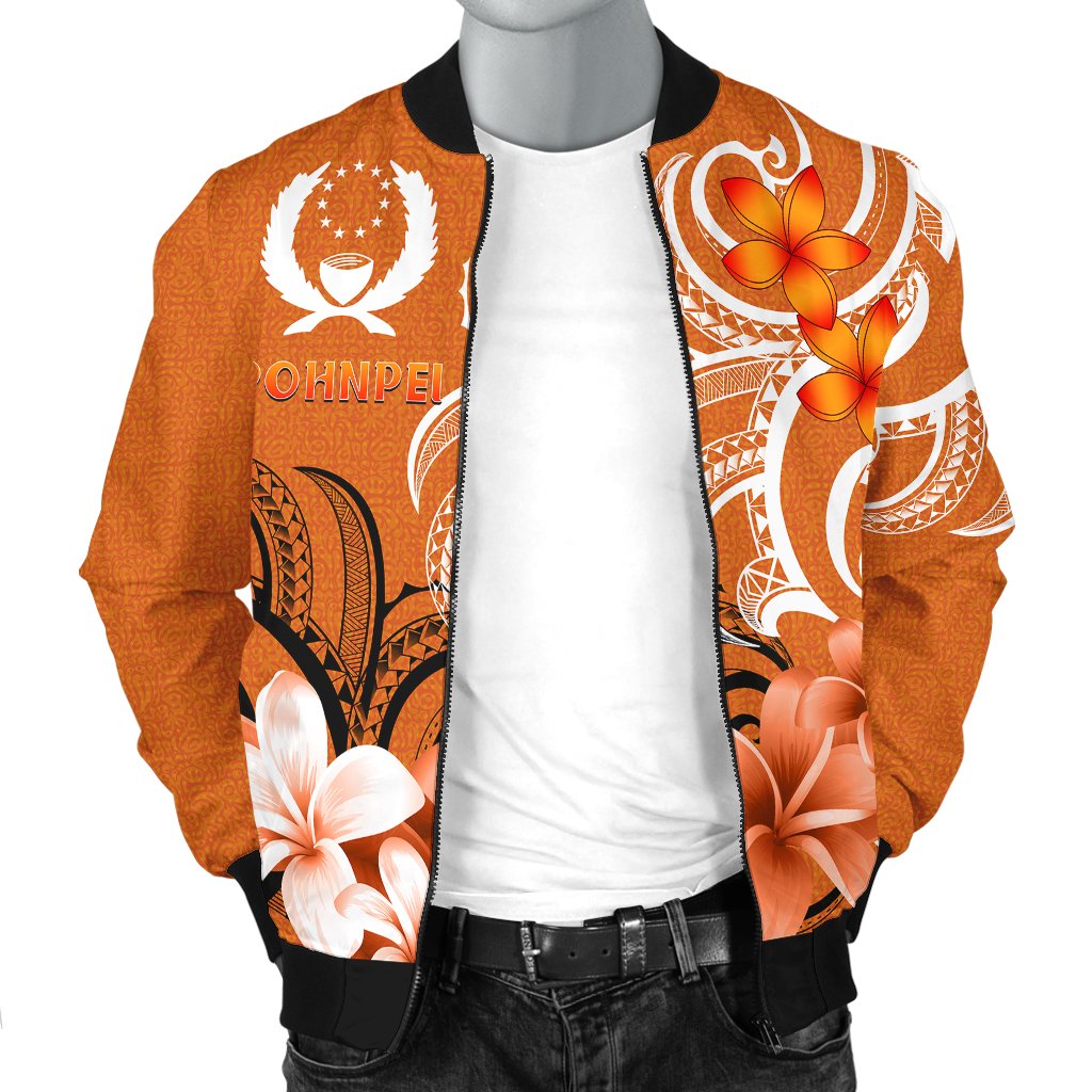 Pohpei Men's Bomber Jacket - Pohnpei Spirit Orange - Polynesian Pride