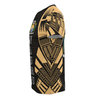 Nauru T Shirt Nauru Coat Of Arms Polynesian Tattoo Gold Style - Polynesian Pride