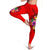 Tonga Polynesian Custom Personalised Women's Leggings - Floral With Seal Red - Polynesian Pride