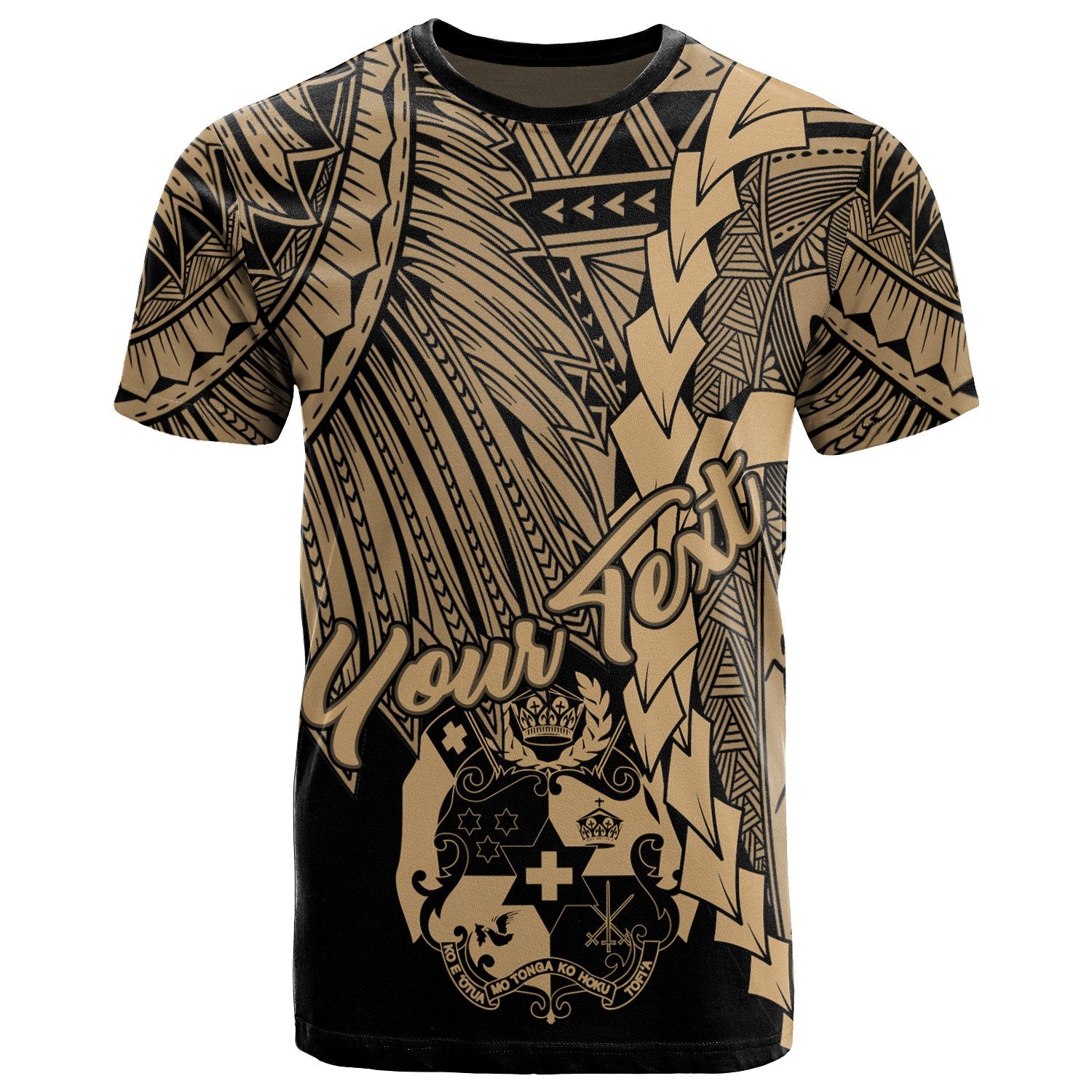 Tonga Polynesian Custom T Shirt Tribal Wave Tattoo Gold Unisex Gold - Polynesian Pride
