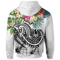 Tahiti Polynesian Hoodie Summer Plumeria (White) - Polynesian Pride