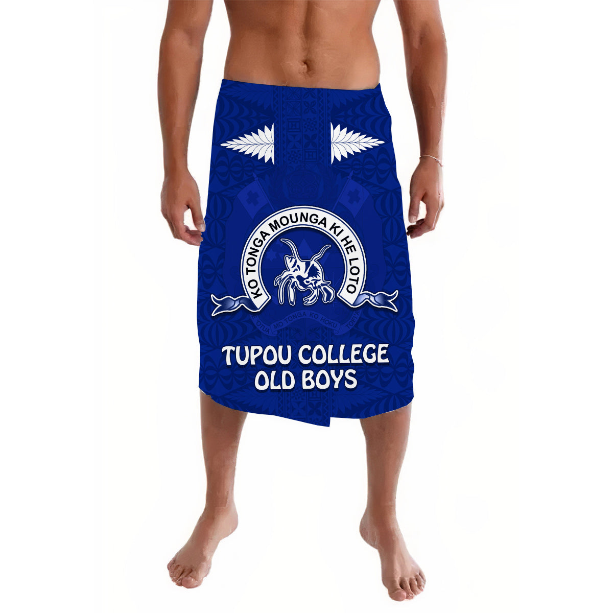 Tupou College Lavalava Always Proud of Old Boys Toloa Ver.01 LT13 Blue - Polynesian Pride