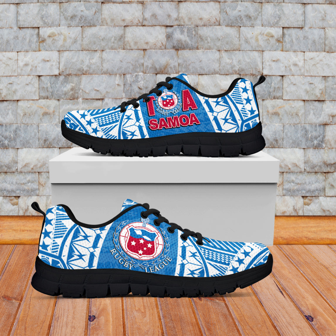 Toa Samoa Rugby Sneaker Blue Sky LT6 Unisex Black - Polynesian Pride